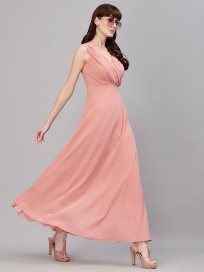 V-Neck Fit & Flare Dress