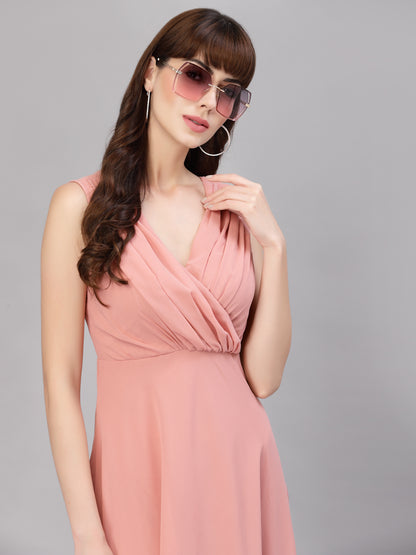 V-Neck Fit & Flare Dress