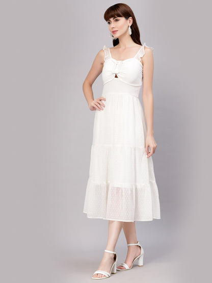 Aayu Women Dobby Buckle Dress