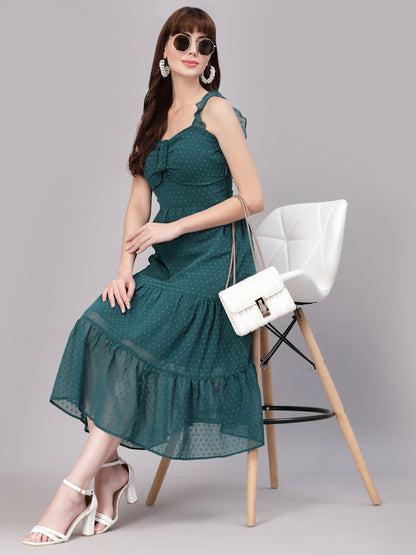 Aayu Women Dobby Buckle Dress