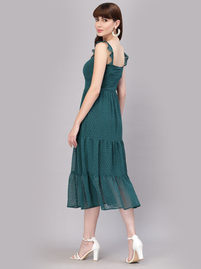 Aayu Women Dobby Buckle Dress