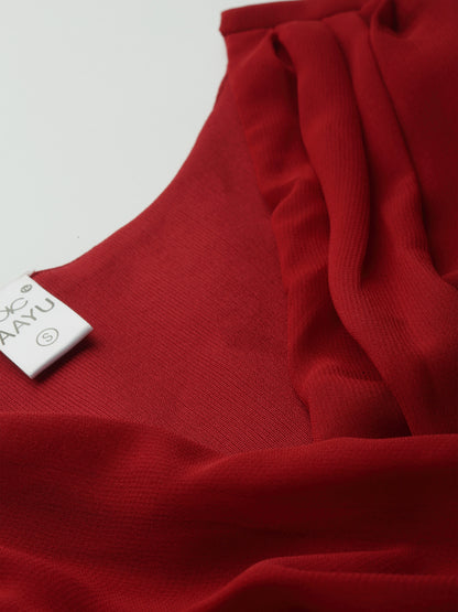 V-Neck Fit & Flare Dress