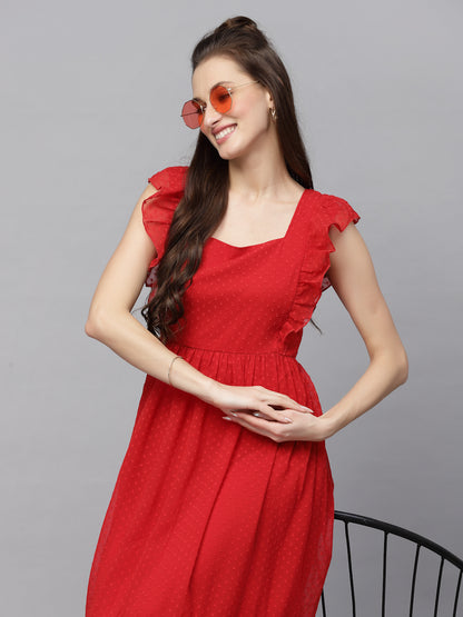 Polka-Dot Fit & Flare Dress